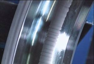 Bearing failure analysis showing erosion on raceway.