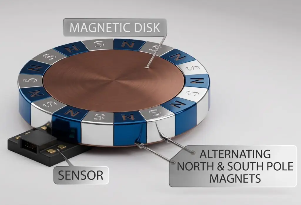 Magnetic encoder visual representation.