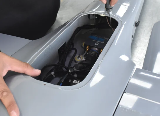 Autonomous aircraft ready for critical operation.
